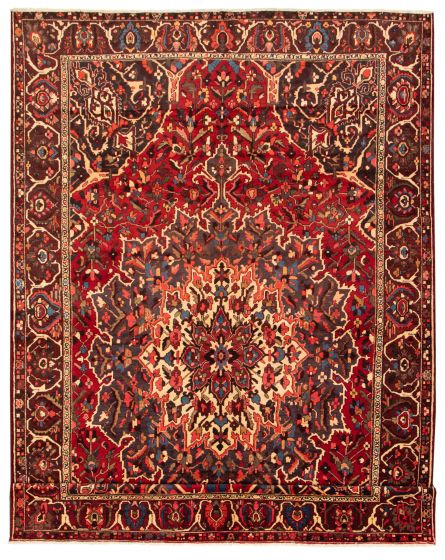 Bordered  Traditional Red Area rug Unique Persian Hand-knotted 366413