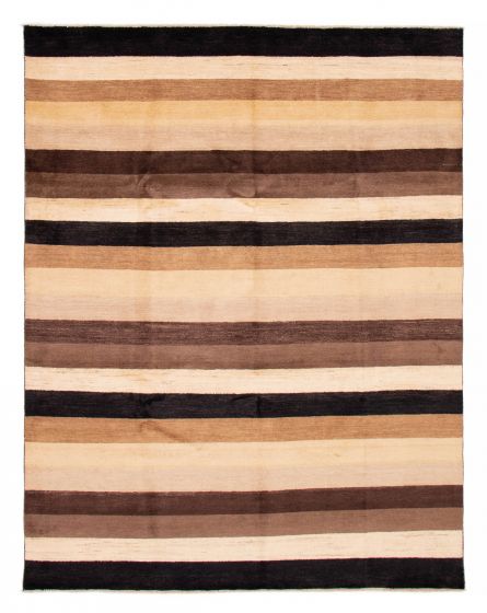 Stripes  Transitional Ivory Area rug 6x9 Pakistani Hand-knotted 378999