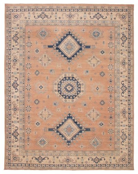 Geometric  Vintage/Distressed Brown Area rug 9x12 Afghan Hand-knotted 392582