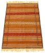 Turkish Ottoman Kashkoli 3'4" x 5'2" Flat-Weave Wool Tapestry Kilim 