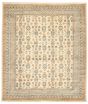 Bordered  Transitional Ivory Area rug 6x9 Pakistani Hand-knotted 338744
