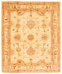 Bordered  Traditional Ivory Area rug 5x8 Afghan Hand-knotted 345854