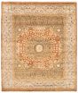 Bordered  Traditional Ivory Area rug 6x9 Indian Hand-knotted 370159