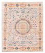 Bordered  Traditional Grey Area rug 6x9 Indian Hand-knotted 377570