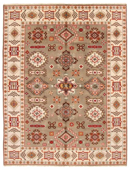 Bordered  Traditional Green Area rug 9x12 Indian Hand-knotted 310336