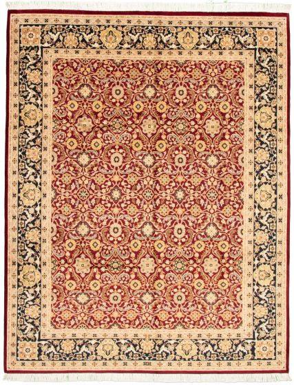 Bordered  Traditional Red Area rug 6x9 Pakistani Hand-knotted 336926