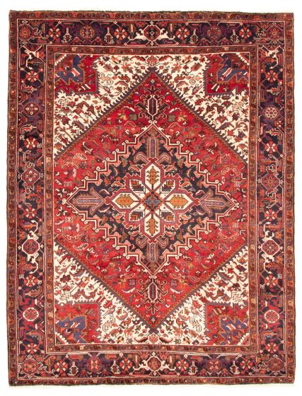 Bordered  Traditional Red Area rug 6x9 Persian Hand-knotted 351550
