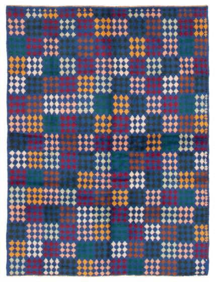Bohemian  Tribal Blue Area rug 4x6 Afghan Hand-knotted 353846