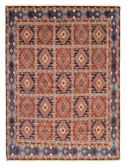 Bordered  Traditional Brown Area rug 9x12 Persian Hand-knotted 373195