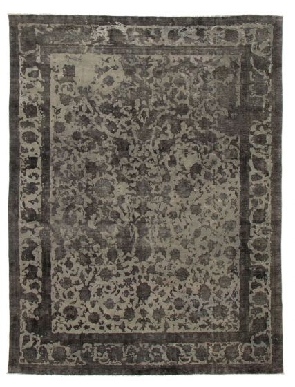 Bordered  Transitional Green Area rug 9x12 Turkish Hand-knotted 374186
