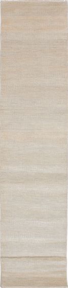Transitional Yellow Runner rug 14-ft-runner Indian Hand-knotted 223803
