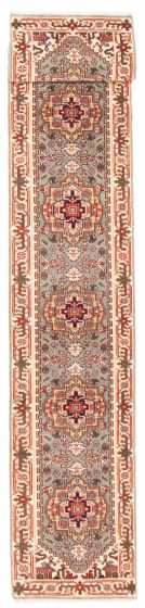 Bordered  Traditional Blue Runner rug 14-ft-runner Indian Hand-knotted 386843