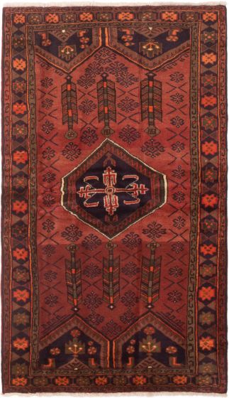 Bordered  Traditional Red Area rug 4x6 Persian Hand-knotted 296774