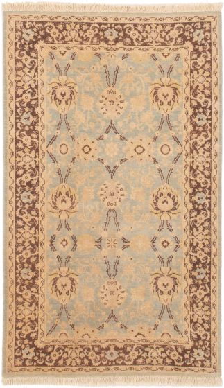Bordered  Traditional Blue Area rug 3x5 Pakistani Hand-knotted 302012