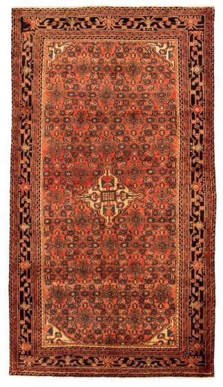 Bordered  Traditional Brown Area rug 6x9 Persian Hand-knotted 352544