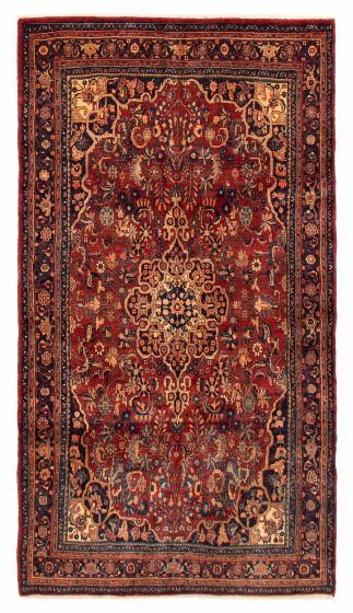 Bordered  Traditional Red Area rug 5x8 Turkish Hand-knotted 391395