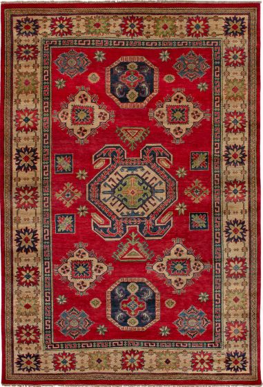 Bohemian  Traditional Red Area rug 6x9 Afghan Hand-knotted 271551