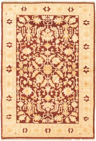 Bordered  Traditional Red Area rug 3x5 Afghan Hand-knotted 318303