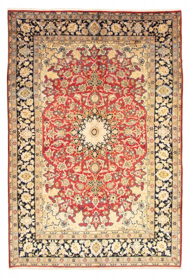 Bordered  Traditional Red Area rug 6x9 Persian Hand-knotted 324308