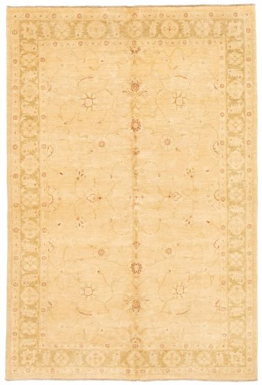 Bordered  Traditional Ivory Area rug 5x8 Afghan Hand-knotted 331632