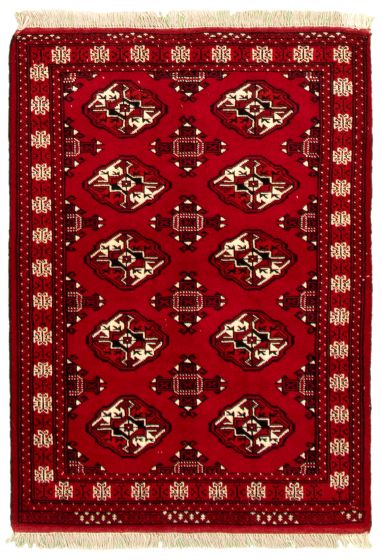 Bordered  Tribal Red Area rug 3x5 Turkmenistan Hand-knotted 332274