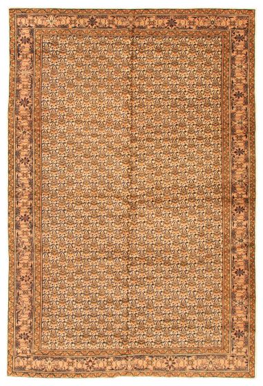 Bordered  Traditional Ivory Area rug 5x8 Turkish Hand-knotted 347547