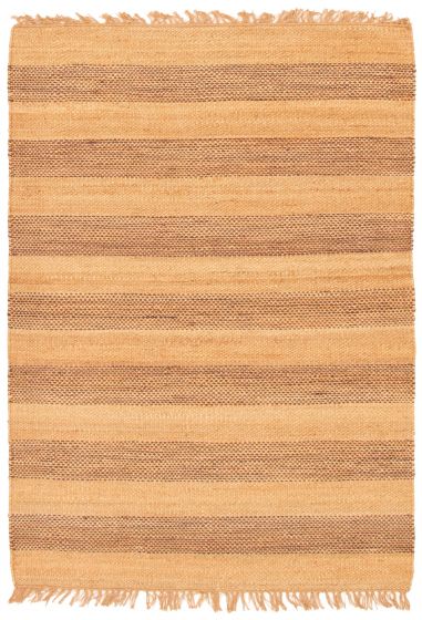 Stripes  Transitional Brown Area rug 5x8 Indian Flat-Weave 350311