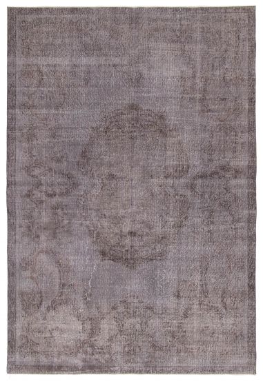 Bordered  Transitional Grey Area rug 6x9 Turkish Hand-knotted 361927
