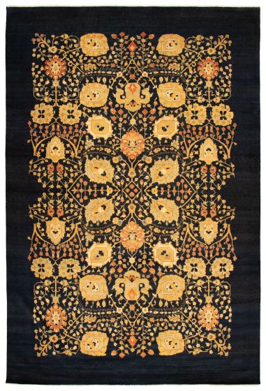 Traditional Blue Area rug Unique Pakistani Hand-knotted 368375