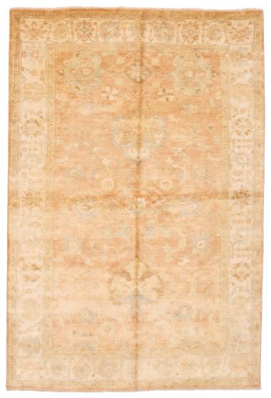 Bordered  Traditional Brown Area rug 5x8 Pakistani Hand-knotted 374055