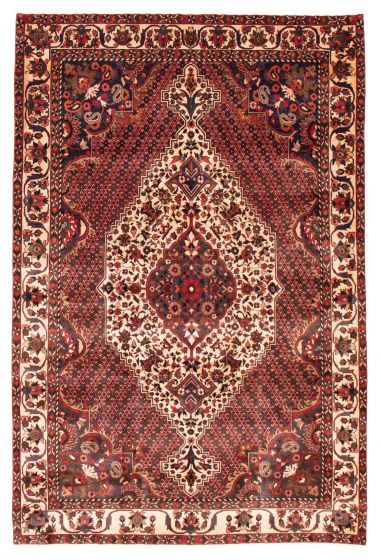 Bordered  Traditional Red Area rug 6x9 Persian Hand-knotted 385000