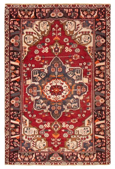Traditional Red Area rug 4x6 Turkish Hand-knotted 392869