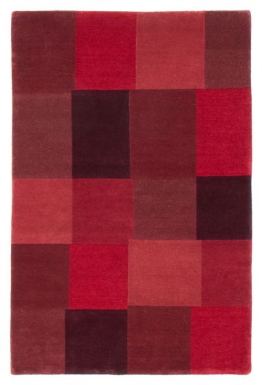 Transitional Red Area rug 3x5 Nepal Hand-knotted 374688