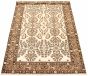 Bordered  Tribal Ivory Area rug 6x9 Turkish Hand-knotted 320161