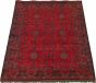 Bordered  Tribal Red Area rug 4x6 Afghan Hand-knotted 328856