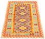 Bordered  Geometric Multi Area rug 3x5 Turkish Flat-weave 330202