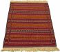 Turkish Ottoman Kashkoli 3'3" x 5'3" Flat-Weave Wool Tapestry Kilim 