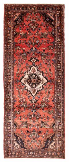 Traditional Red Runner Rug 10-ft-runner Turkish Hand-knotted 412026
