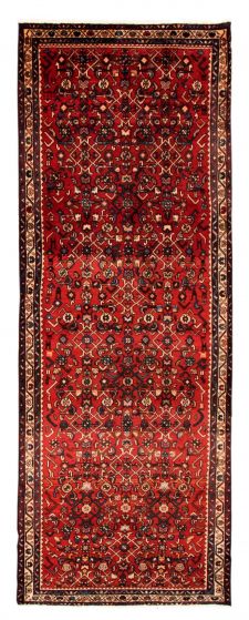 Bordered  Traditional Red Runner rug 11-ft-runner Persian Hand-knotted 352466