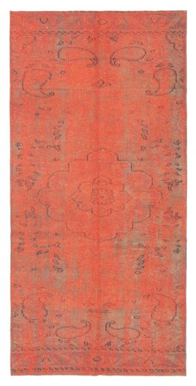 Overdyed  Transitional Red Area rug 5x8 Turkish Hand-knotted 373008