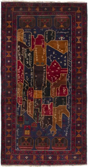 Bordered  Tribal Red Area rug 4x6 Afghan Hand-knotted 285197
