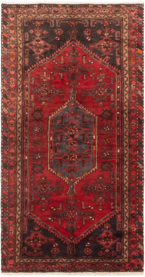Bordered  Traditional Blue Area rug 4x6 Persian Hand-knotted 303442