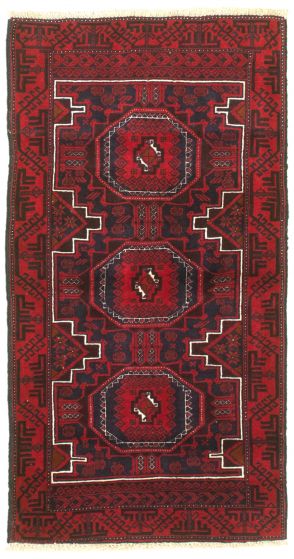 Bordered  Traditional Red Area rug 3x5 Afghan Hand-knotted 332820