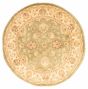 Bordered  Traditional Green Area rug Round Pakistani Hand-knotted 318195