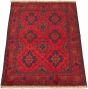Bordered  Tribal Red Area rug 3x5 Afghan Hand-knotted 329648