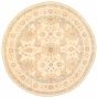 Bordered  Traditional Ivory Area rug Round Pakistani Hand-knotted 336964