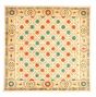 Casual  Transitional Ivory Area rug Square Pakistani Hand-knotted 345147