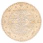 Bordered  Traditional Grey Area rug Round Indian Hand-knotted 356430