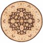 Bordered  Traditional Brown Area rug Round Pakistani Hand-knotted 374558