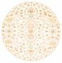 Traditional Ivory Area rug Round Pakistani Hand-knotted 380021